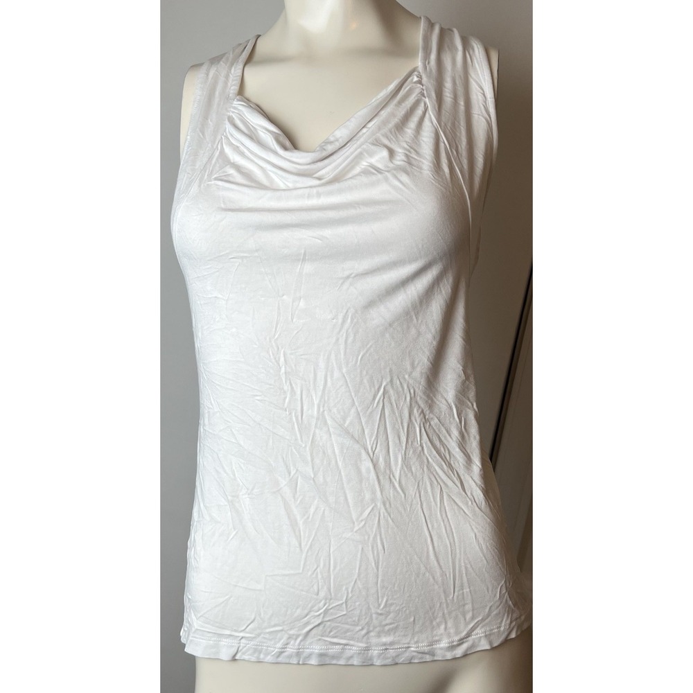 Kenar White Sleeveless Viscose/Spandex Pullover Tank Halter Small